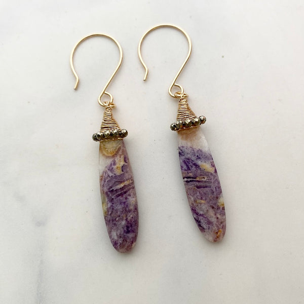 Petrified Flourite Earrings