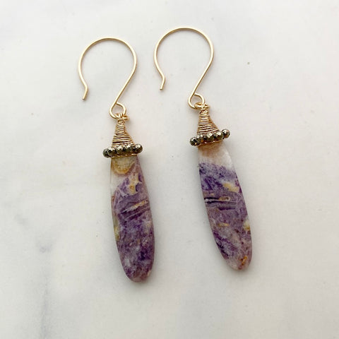 Petrified Flourite Earrings